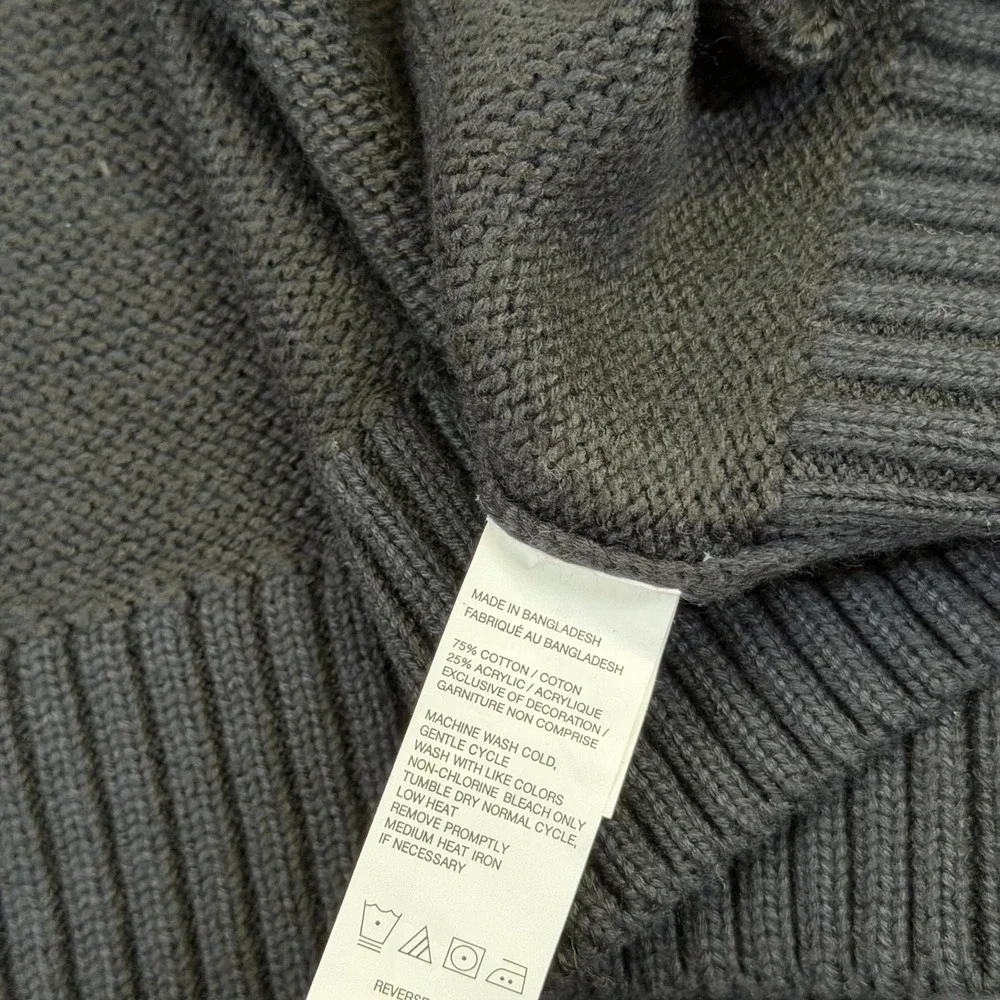 IZOD Fair Isle Quarter Zip Sweater Mens 4XB Big Black Cotton Blend Knit NWT